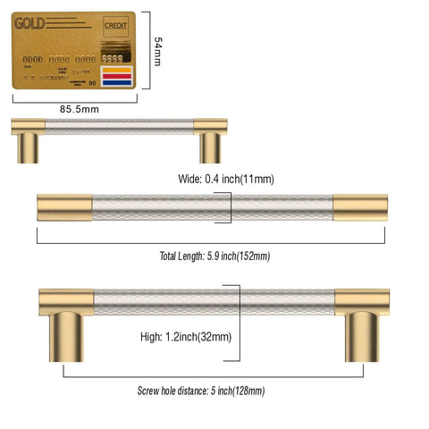 Badass 10 Pack Cabinet Pulls And Drawer Hardware Featuring Brushed Nickel And Gold Finishes detailed dimensions and design.