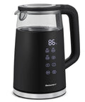1.7L Dual Wall Electric Tea Kettle with Cool Touch Borosilicate Glass, 304 Stainless Steel Interior, Digital Touchscreen, Black