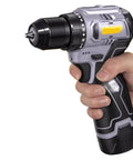 Grip Tight Brushless Electric Drill And Compact Mini Screwdriver Engineered As A Cordless Power Driver, held in hand, showcasing grip and design.