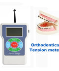 Solid Portable Digital Force Gauge Featuring Dead Simple One Hand Operation And Crisp LCD Readouts For Reliable Dental Tension Testing with orthodontic model