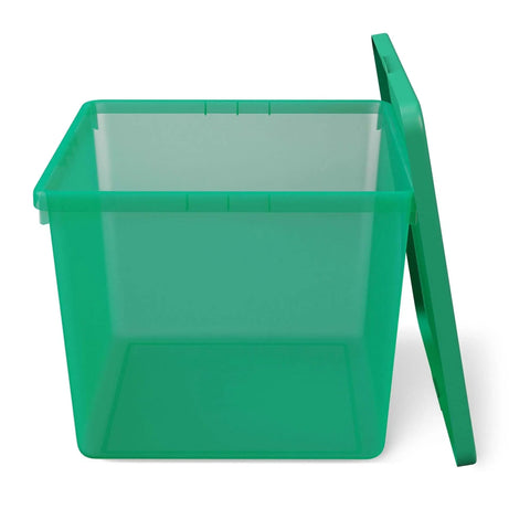 Top Tier Stackable Storage Bin With Lid, Slick Organizer Box For Toys Clothes Books And Games, Space Saving Closet Helper For Bedroom Or Playroom, Light Purple, Straight Up Reliable Build, green storage box with lid