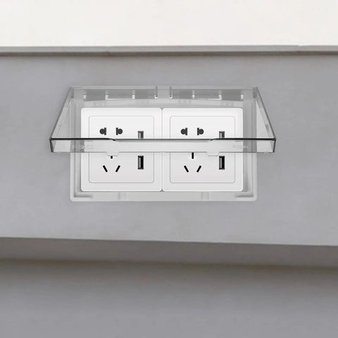 No Sweat Waterproof Outlet Covers With Heavy Duty Adhesive Strip For Quick Home Fixes Total Indoor Outdoor Weather Blocking to keep outlet sealed.