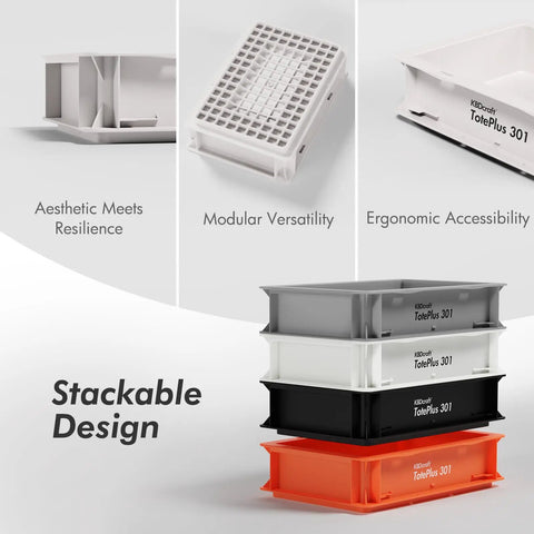 Stackable Cream Plastic Storage Bin Set For Desk Or Vanity Heavy Duty Organizer Box With Straight Walls 0.5 Gal 1 Pack