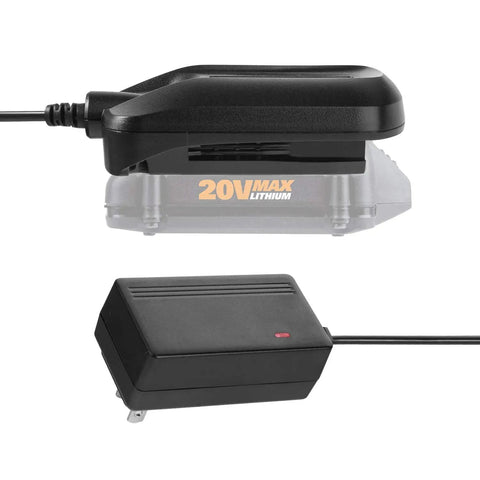 20V Lithium Battery Charger WA3742 Replacement For Multiple 20V Batteries WA3520 WA3525 side view with LED indicator
