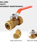 Top Shelf Heavy Duty Brass Ball Valve For Plumbing And Garden Hose Shut Off With Integrated Pressure Relief and Check Function Stops Backflow Smoothly In Kitchens And Heaters Works Like A Charm, showcasing compact design and high quality brass.