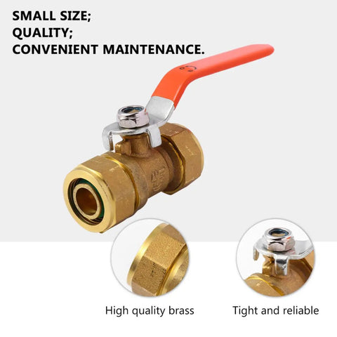 Top Shelf Heavy Duty Brass Ball Valve For Plumbing And Garden Hose Shut Off With Integrated Pressure Relief and Check Function Stops Backflow Smoothly In Kitchens And Heaters Works Like A Charm, showcasing compact design and high quality brass.