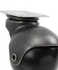 Up Your Game With These Old School Antique Brass Furniture Casters That Roll Like Butter Heavy Duty Swivel Caster Wheels For Cabinets Chairs Tables Vintage Iron Base Replacement Parts Built Tough close-up of heavy-duty swivel caster wheel with black finish and metallic base.
