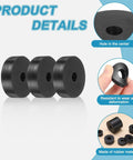16 Piece Heavy Duty Rubber Spacers Featuring Badass Vibration Dampening Built Tough For Zero Flex Mounting And Smooth Gear Operation Indoors Or Outdoors, showing three hollow rubber mounts.
