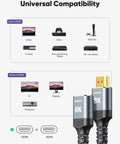 Universal compatibility of Boost Your Setup With Smooth 8K Output And Glitch Free 4K Gaming Via Zero Latency HDMI 2.1 extension cable.