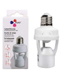 Motion Sensor Light Socket With E26 Screw Bulb Adapter Auto On Off Night Light PIR Smart Sensor Bulb Adapter, white