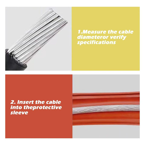 Close-up of cable insertion into 35KV Cable Protector Silicone Sleeve For Outdoor Power Lines Waterproof Insulation Cover