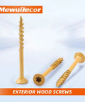 Tan Coated Outdoor Deck Screws 8 x 1 Inch Self Tapping Wood Screws With Torx Star Drive Coarse Threads For Exterior Use