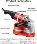 3000W Electric Angle Grinder And Concrete Floor Polisher Variable Speed Wall Planer showing speed control and handles.