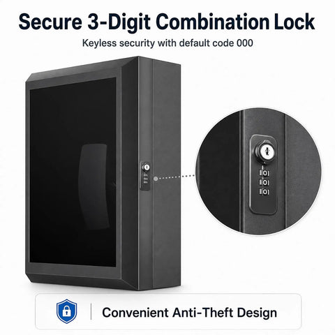 Secure 3-Digit Combination Lock on heavy duty enclosure for EV charger, designed for anti-theft and keyless interaction.