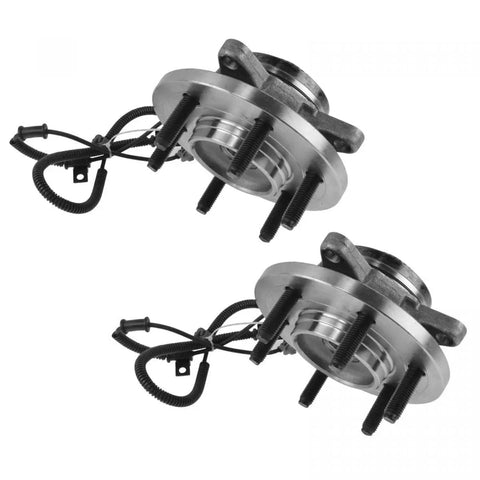Front Wheel Hub Bearing Assembly 2 Piece Set For Ford Expedition Plus Lincoln Navigator 2011 To 2014 Drop Right In Direct Swap heavy duty kit angled view