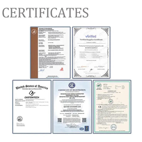 Certificates of verification for Heavy Duty Automatic Wire Stripping Machine For Copper Cable Peeling High Speed Motorized Stripper.
