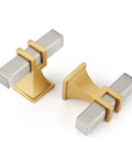 Top Shelf Brushed Nickel And Vintage Gold Cabinet Knobs 30 Pack, brushed gold and nickel handles for drawers or vanities.