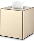 Hand Tissue Box Cover Decorative Square Tissue Holder For Bathroom Vanity Dresser Nightstand Office Parlors Champagne Gold Finish