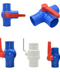 Heavy Duty Water Hose Connector Tee Splitter With Ball Valve For Irrigation 50 63 75 100mm Quick Connect Red and Blue Fittings