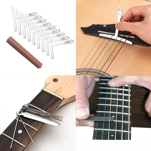 Complete 72Pc Guitar Tool Kit For Pros Includes Strings, Picks, Bridge Pins, fret crowning files, gauge, bridge saddles