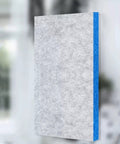 Slick Light Grey High Density Acoustic Foam Panels 3cm Sound Absorbing Wall Tiles for recording studios, blue edge detail.