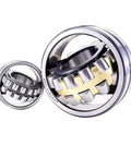 Top Shelf 22207 CC W33 Spherical Roller Bearings 35mm X 72mm X 23mm Self Aligning Heavy Workhorse Steel Bearing view from angle showing size and design.