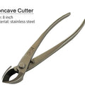 8 inch stainless steel concave cutter from 4 Piece Bonsai Tool Set All In One With 8 Inch Concave Cutter Knob Cutter Trunk Splitter And Bonsai Scissors Built For Precise Pruning And Clean Healing Cuts For Beginners And Pros Pro Grade Gear