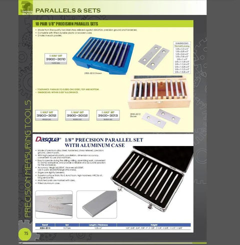 4 Pair Precision Parallel Set 1/2 Inch Steel For Machinists And DIYers, Hardened And Ground For Accurate Layouts And Setup, Stress Relieved Tool Steel With Easy Handling Holes