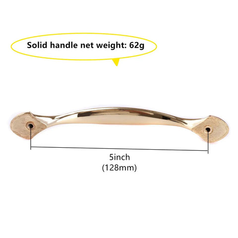 Amber Red Gold Flower Cabinet Handles And Drawer Pulls Solid Zinc Alloy Hardware measuring 5 inches (128mm) with a polished finish