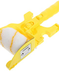Pro Paint Edger Roller With Extension Pole For Seamless Wall And Ceiling Finishing Kick That Tape Hassle Free Edge Applicator Ergonomic Grip close-up of yellow roller handle and cover