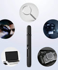 Front view of VSGO Professional Lens Cleaning Pen, double-ended with soft brush and nano carbon for cameras and glasses.