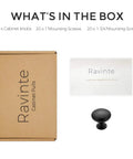 Box contents for Matte Black Zinc Cabinet Knobs And Pulls Set For Kitchen And Dresser Drawers 10 Pack Euro Style Hardware shown.