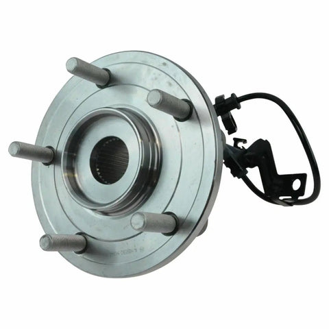 Heavy Duty Wheel Hub Bearing Kit Front And Rear Four Piece Setup For Dodge Journey 2009 To 2020 with mounting bolts and sensor.