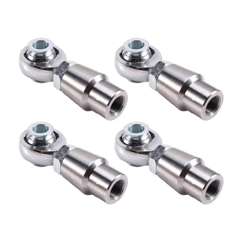 Heavy Duty Five Eighths Inch Eighteen Thread Ball Bearing Rod End Assembly Kit Four Piece Set showing four steel heim joints.