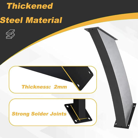 Heavy Duty 45 Degree Angle Pergola Bracket Kit With Carbon Steel Construction Rust Resistant Black Powder Coat 4 Pack For Gazebos Terraces Porches Treehouses And Cabins