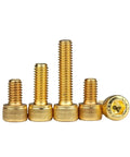 Heavy Duty M8 X 12mm Hex Socket Cap Screws With Slick Titanium Gold Plated Finish Built From Rock Solid 12.9 Grade Steel Boss Level Fasteners For Weekend Warriors And Pro Shop Builds 130 Pack, showing assorted sizes.
