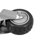 Close-up of Heavy Duty Gate Helper Wheel With Spring Shock Absorber And Rugged Steel Swivel Caster for outdoor use.