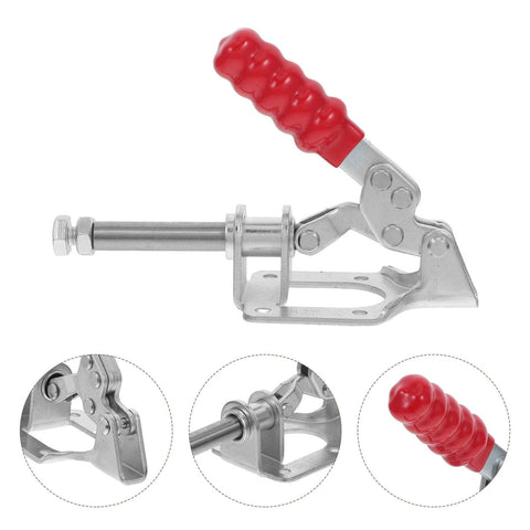 4 Piece Quick Release Toggle Clamps Set With Push Pull Action, Heavy Duty Welding Clamps for woodworking, shown in close-up view