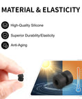 24 Piece Next Level Anti Vibration Rubber Balls For F4 And F7 Flight Controllers With Rock Solid Silicone Damper Standoffs For Fpv Drone Quadcopters M2x5 Point 6 Millimeter Knockout Shock Absorption Grommets Stealth Black Finish in hand.