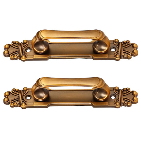 Retro Zinc Alloy Cabinet Pulls Two Pack With No Fuss Install European Style Drawer Handles For Kitchen Cupboards And Closet Doors Bulletproof Build One Zero Three Millimeter Center To Center Spacing, bronze finish, decorative design.