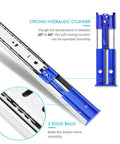 Heavy Duty 20 Inch Soft Close Drawer Slides Full Extension Ball Bearing Cabinet Glides Rock Solid Steel Construction with hydraulic cylinder.