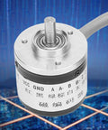 38mm Incremental Rotary Encoder With 1024 Pulses For High Precision Motion Sensing, Built Tough With Rugged Stainless Steel Spindle And Metal Shell, 5V DC Power, Ideal For Robotics And Industrial Automation
