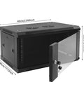 Top Notch 6U Wall Mount Server Cabinet Built Tough For Reliable IT Networking Rack Storage with open glass door and cooling vents.
