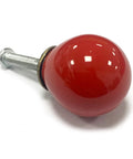 Fire Red Mini Round Cabinet Knobs And Drawer Pulls Set Of 10 With Mounting Screws Electroplated Ceramic Handles for kitchen cupboards, close-up view.