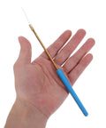 Hands On Flame Test Kit For Chemistry Labs With Metal Wire Loop And Cobalt Glass Filter Sheet in a hand showing size and grip
