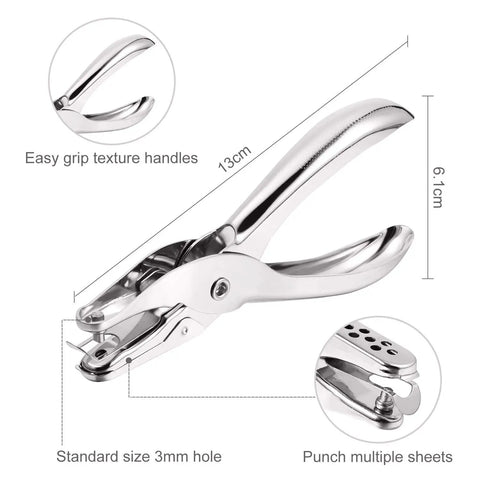 Sick Craft Kit With 100 Real Deal Silver Plated Iron Paper Fasteners And 300 Flat Washers Plus Heavy Duty Hole Punch for crafting.