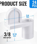 24 Pack Nylon Window Screen Clips with Screws for 3/8 Inch Frames, detailed size dimensions and design view.