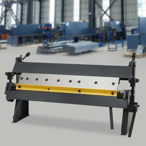 24 Inch Pan And Box Brake For Sheet Metal, Heavy Duty Industrial Grade Tool With Precision Bends in metal workshop setting
