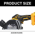 Industrial Workhorse Cordless Angle Grinder With 20000 Rpm Motor Quick Disc Swap And Ergonomic Grip To Smash Through Heavy Cutting Sanding And Dang Smooth Polishing side view showing size 25.5CM/10.04IN.