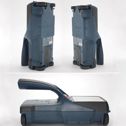 Nail Your Next Home Project Straight Up With This Hella Reliable Wall Scanner And Metal Detector angled view showing detailed design and handle.